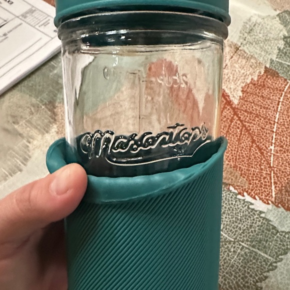 Masontops Teal Glass Jar with Sleeve - Picture 1 of 5